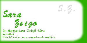 sara zsigo business card