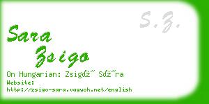 sara zsigo business card